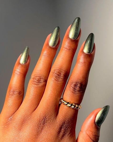 Green Fall Nail Designs, Monochromatic Nails, So Over It, Olive Nails, Whiskey Neat, Emerald Nails, Nail Beds, Diamonds Are Forever, Golden Nails