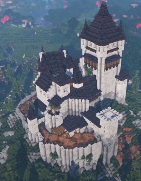 Castle Reference, Minecraft Castle Blueprints, Minecraft Castle Designs, Dream Minecraft, Minecraft Kingdom, Minecraft Welten, Disney Castles, Mc Ideas, Minecraft Mansion