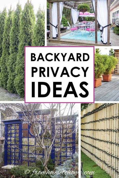 If your neighbors live too close for comfort, try out these backyard privacy ideas for screening the view of your yard, deck or patio. #fromhousetohome #gardenprivacy #gardendesign #gardenstructures #springinspiration Backyard Privacy Ideas, Wisteria Trellis, Privacy Ideas, Garden Escape, Yard Deck, Patio Privacy Screen, Privacy Fence Designs, Patio Privacy, Privacy Landscaping