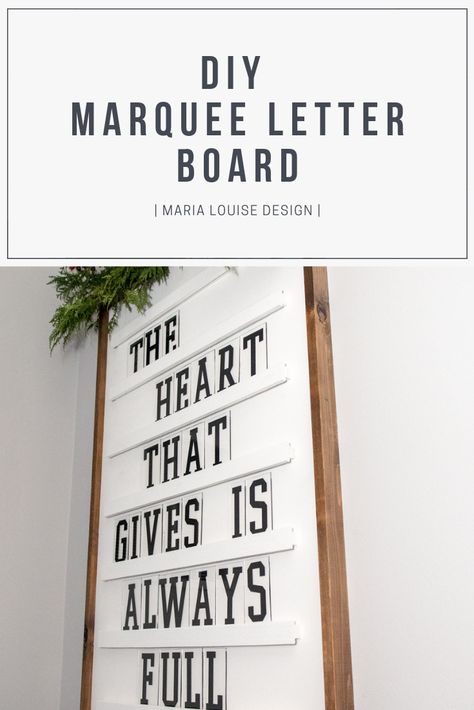 Follow and learn how to make this DIY marquee letter board for your own home! This completely customizable board allows you to display your favorite quotes in your home.  #blog #DIY #homedecor #modernfarmhouse #farmhouse Diy Letter Ideas, Wall Light Diy, Diy Letter Board, Wall Lights Diy, Diy Marquee Letters, Pretty Letters, Letter Decor, Arts And Crafts Furniture, Letter Decoration