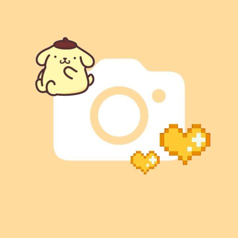 Sanrio Widget Icons Large, Sanrio App Icons Pompompurin, App Icon Aesthetic Sanrio, Sanrio Icons For Apps, Pompompurin Widget Icon, Pompompurin Icons For Apps, Cute Yellow App Icons, Sanrio Pompompurin Icon, Duck App Icon