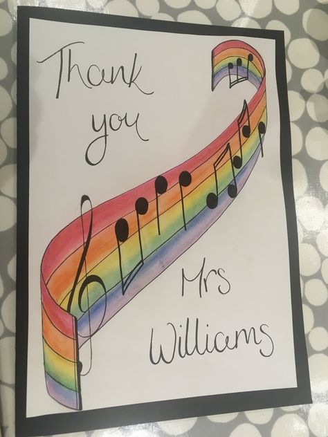 Music teacher thank you Card Ideas For Music Teacher, Music Teacher Thank You Card, Music Teacher Card Ideas, Teachers Day Card For Music Teacher, Card For Music Teacher, Music Teacher Appreciation Gifts, Music Teacher Appreciation, Teacher's Day Card Ideas, Teachers Day Drawing