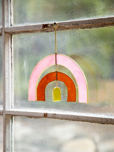 Our Story Colorful Boho Home, Stained Glass Window Hanging, Stained Glass Diy, Stained Glass Crafts, Stained Glass Designs, Stained Glass Projects, Boho Home Decor, Rainbow Design, Stained Glass Window