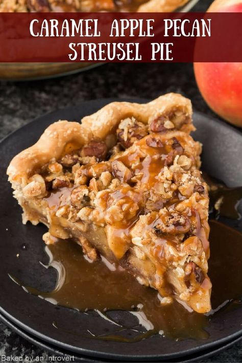 Peach Streusel, Streusel Pie, Apple Pecan Pie, Homemade Caramel Sauce, Caramel Apple Pie, White Chocolate Chip Cookies, Apple Pie Recipes, Chocolate Pies, Streusel Topping