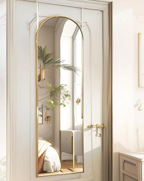 Amazon.com: BEVERDY Door Mirror, Full Length Mirror Over The Door, 14"x 48" Hanging Mirror, Arched, Vertical, Wall Mirror, Full Body Mirror, Gold : Home & Kitchen Mirror Full Length, Full Body Mirror, Body Mirror, Mirror Gold, Length Mirror, Full Length Mirror, Door Mirror, Hanging Mirror, Mirror Door