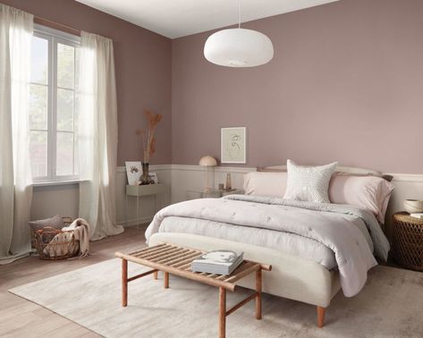 Indian House Interior Paint Ideas, Mauve Bedroom Walls, Best Mauve Paint Colors, Mauve Paint, Mauve Paint Colors, Mauve Bedroom, Mauve Walls, Red Paint Colors, Color Of The Month