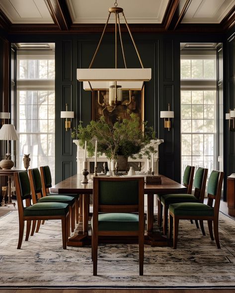 Traditional Modern Dining Room, Vivir Design, Dining Room Victorian, Green Dining Room, Casa Vintage, Luxury Dining Room, Up House, Dining Room Inspiration, People Together