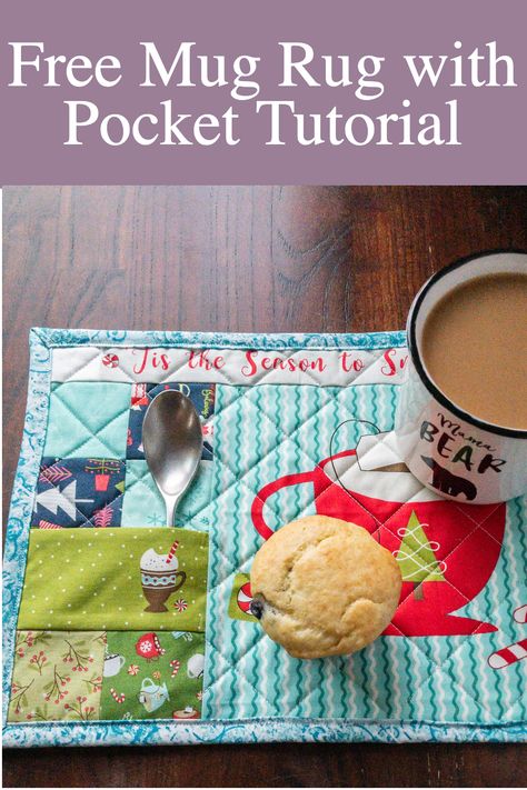 Quilted Mug Rugs With Pocket, Mug Rug Measurements, Mug Rug With Pocket Free Pattern, Kimberbell Mug Rugs, Dog Mug Rugs Patterns Free, Mug Rug Tutorial Free Pattern, Diy Mug Rugs Free Pattern, Quilted Mug Rug Patterns Free, Easy Mug Rugs Patterns Free