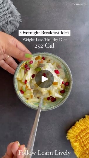 5.4K reactions · 489 shares | “Indulge in the royal flavors of rasmalai with a twist! —a perfect way to kickstart your weight loss journey with a flavorful twist!”

RASMALAI FLAVOUR OVERNIGHT FOXNUTS & OATS RECIPE (NO COOKING REQUIRED) Recipe for weight watchers /healthy diet !🫰😋

#weightloss #dietrecipe it’s a must try recipe!

INGREDIENTS & NUTRITION VALUE ( serves 1)
200g low fat curd- 110cal
1.5 tbsp rolled oats- 33.8cal
5g fox nuts- 17.4cal
1 tsp chia seeds- 15.6cal
1/2 tbsp raisins- 14cal
3 almonds- 22cal
3 cashews- 25cal
25g apple- 14.8cal
Pomegranate optional
Kesar optional
Cardamom powder optional 
1/4 cup water
Sweetener if required 

total calories - 252
total protein - 12g
total fats - 8.8g
total carbs - 31.8g
total fiber - 4.1g

I hope you guys try it out!
Send me a picture Overnight Breakfast, Oats Recipe, No Cooking, Cardamom Powder, Oats Recipes, Recipe Ingredients, Rolled Oats, Chia Seeds, Low Fat