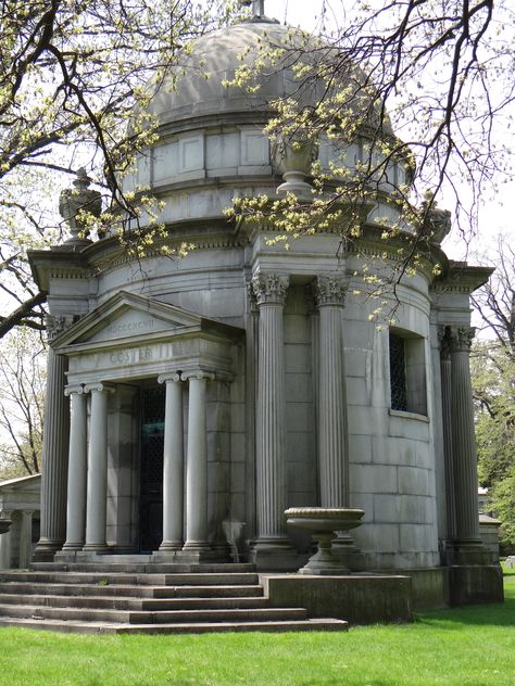 Coster Mausoleum, Woodlawn Cemetery, New York Moon Architecture, Architecture Neoclassical, Cemetery Architecture, Garden Folly, Woodlawn Cemetery, English Country Houses, Dystopian World, Elegant Architecture, Cemetery Monuments