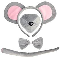 Rat Costume, Mouse Costume, Fancy Costumes, Mouse Ears Headband, Halloween Costume Accessories, Bow Tie Set, Ears Headband, Halloween Animals, Fancy Dresses Party