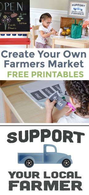 Make your own farmers market for kids! Easy farmers market dramatic play center for young kids and preschoolers. Use your imagination and build your own market with these free printables! Farmers Market Dramatic Play, Market Dramatic Play, Kids Play Centre, Market Crafts, Dramatic Play Themes, Play Stations, Farmers Market Display, Dramatic Play Printables, Dramatic Play Center