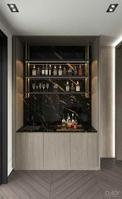 Modern Bar Area Design, Contemporary Bar Design Home, Residential Bar Design, Luxury Mini Bar At Home, Modern House Bar Design, Bar Designs For Home, House Bar Design, Contemporary Bar Design, Bar In House