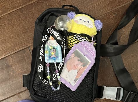 ateez sling bag idea CTTO. All the pic not mine Ateez Sling Bag, Decorated Bag, Wanna Recreate, Decorated Bags, Pop Collection, What In My Bag, Aesthetic Things, Aesthetic Stuff, Kpop Merch