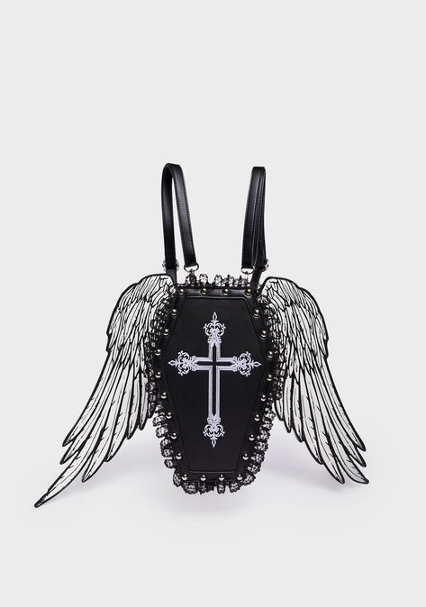 Coffin Backpack, Angel Bag, Gothic Dresses, Gothic Lingerie, Embroidered Cross, Free Socks, Cute Crop Tops, Gothic Outfits, For A Reason