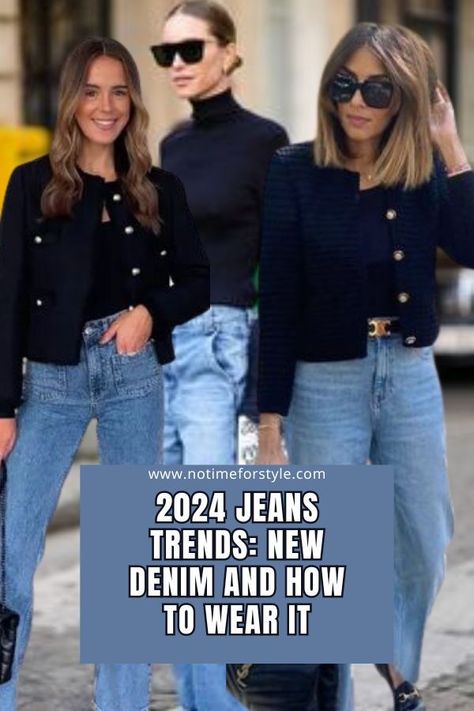 Discover the latest 2024 denim trends! Elevate your style with new cuts, washes, and fits. Explore innovative ways to rock denim this season. From distressed to tailored, find your perfect pair. Stay ahead with #2024JeansTrends #DenimFashion #FashionForward #StyleInspo #NewDenim #TrendyThreads #OOTD #Fashionista #WardrobeEssentials #DenimLove #FashionTrends2024 #StreetStyle #CasualChic #StyleGuide #FashionTips Dressy Denim Outfits Women, 2024 Denim Trends Women, Jeans Trends 2024 Fall, Jean Length Guide Style, Denim Trends 2024 2025, Latest Fashion Trends 2024, Jeans Outfit Women 2024, Classy Jeans Outfits For Women, What To Wear With Boyfriend Jeans