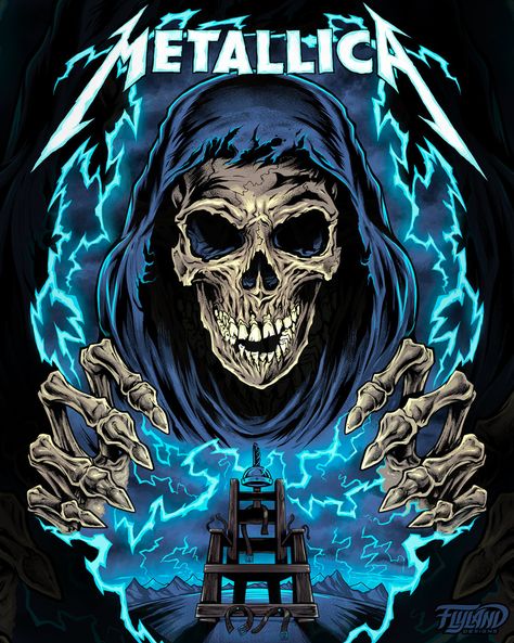 Metallica Poster Art, Metallica Tshirt Designs, Designs For Shirts Ideas, Metallica Wallpaper Laptop, Metalica Posters, Metallica Painting, Rock Album Cover Art, Reaper Artwork, Metallica Artwork