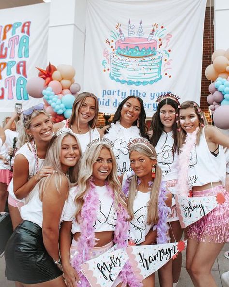 Birthday Bid Day Theme Sorority, Bid Day Themes Delta Gamma, Party Like Its Your Bid Day Theme, Delta Zeta Bid Day Themes, Dphie Bid Day, Happy Bid Day Theme, Birthday Party Bid Day, Delta Gamma Bid Day Themes, Creative Bid Day Themes