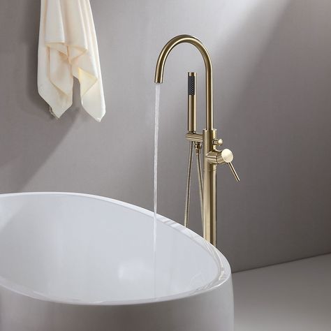 Freestanding Tub Filler, Brass Bathroom, Bath Taps, Bath Faucet, Shower Hose, Tub Filler, Tub Faucet, Hand Held Shower, Mixer Taps