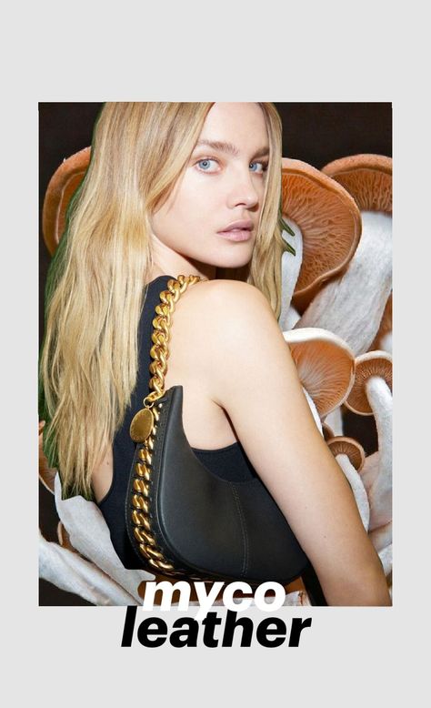 Myco (mushroom) leather #myco #mushroomleather #stellamccartney #fashion Stella Mccartney Frayme, Stella Mccartney Handbags, Lady Luxury, Real Leather Handbags, Natalia Vodianova, Stella Mccartney Bag, Shoulder Chain, Luxury Shopping, Stylish Bag