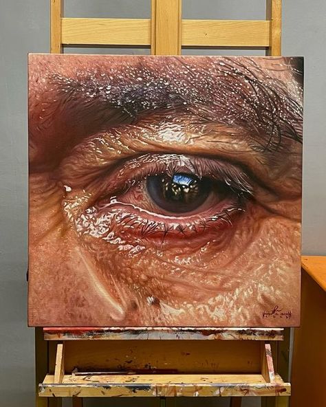 Hyper Realistic Portrait Drawing, Hyper Realistic Oil Painting, Realistic Canvas Painting, Hyper Realism Art, Paintings Realism, Hyper Realistic Drawings, Hyperrealistic Painting, Realistic Portrait Painting, Oil Painting Realism