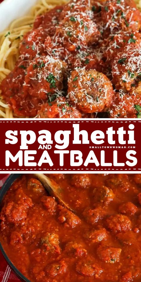 Out of simple pasta recipes? This best homemade spaghetti and meatballs recipe will save you! It's an easy pasta recipe that combines tender, juicy meatballs from scratch, and a six-ingredient marinara sauce. What's not to love? How To Make Spaghetti Meatballs, Make Ahead Spaghetti And Meatballs, Spaghetti And Meatball Recipes Easy, Meatball Sauce Recipes Easy, Meatball Sauce Recipes, Best Homemade Spaghetti, Homemade Spaghetti And Meatballs, Simple Pasta Recipes, Meatballs From Scratch