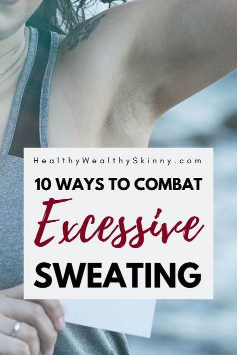 Excessive sweating can by embarrassing, uncomfortable, and even stinky. Find out home remedies to stop excessive sweating. Also discover medical treatments to stop excessive sweating. Hyperhidrosis and Diaphoresis are treatable. You don't have to suffer with excessive sweating. Learn how to combat excessive sweating and live a cooler, dryer, life. #excessivesweating #hyperhidrosis #diaphoresis #health #wellness #homeremedies #medicaltreatments #HWS #healthywealthyskinny How To Sweat Less, Excessive Sweating Causes, How To Reduce Sweating, Sweating Remedies, Excessive Underarm Sweating, Over Sweating, Face Sweating, Stop Sweating, Healthy Book