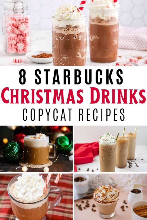 Starbucks Seasonal Drinks Holidays, Holiday Coffee Drinks Christmas, Holiday Drinks Coffee, Christmas Cafe Drinks, Christmas Espresso Drinks, Christmas Iced Coffee Recipes, Christmas Latte Ideas, Christmas Coffee Drink Recipes, Secret Starbucks Recipes Christmas