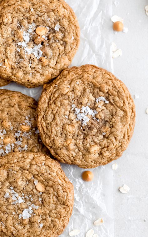 Salted Brown Butter Butterscotch Oatmeal Cookies | Ambitious Kitchen Butterscotch Oatmeal Cookies, Butterscotch Oatmeal, Oatmeal Butterscotch Cookies, Gourmet Cookie, Seasonal Baking, Ambitious Kitchen, Sprinkle Cookies, Butterscotch Chips, Best Cookie Recipes