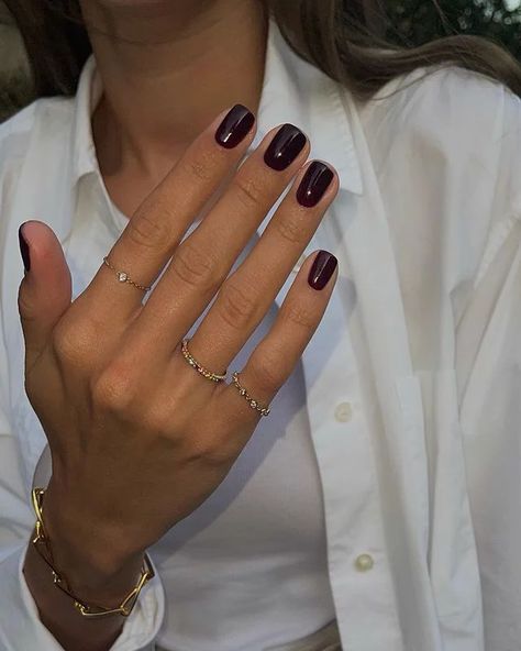 Gelový Lak, Boho Nails, Milky Nails, Casual Nails, Burgundy Nails, Dark Nails, Nagel Inspo, Cat Kuku, Neutral Nails