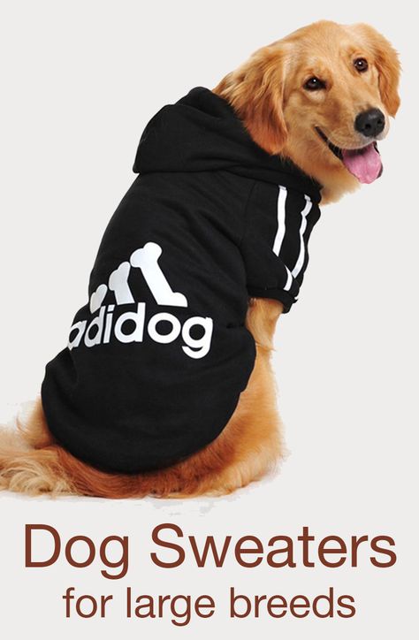 A great selection of dog sweaters for Labradors and other large breeds. Find the perfect dog jumper to keep your Lab warm and cozy in the cold weather. Velcí Psi, Dog Winter Clothes, Dog Fleece, Style Sportif, Sporting Dogs, Dog Jacket, Sports Hoodies, Winter Dog, Pet Costumes