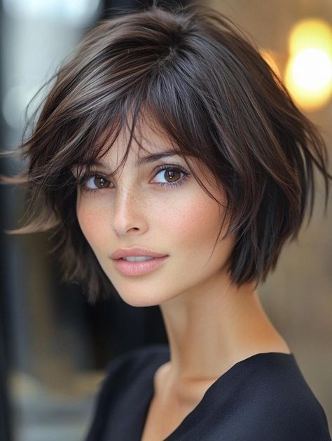 Discover the Timeless Appeal of Layered Bob Hairstyles Bobs With Layers, Bob Cut Hairstyles, Layered Bob Haircut, Corte Chanel, Short Wavy Hairstyles, Cute Short Hair, Short Layered Bob, Choppy Bob Hairstyles, Chin Length Hair