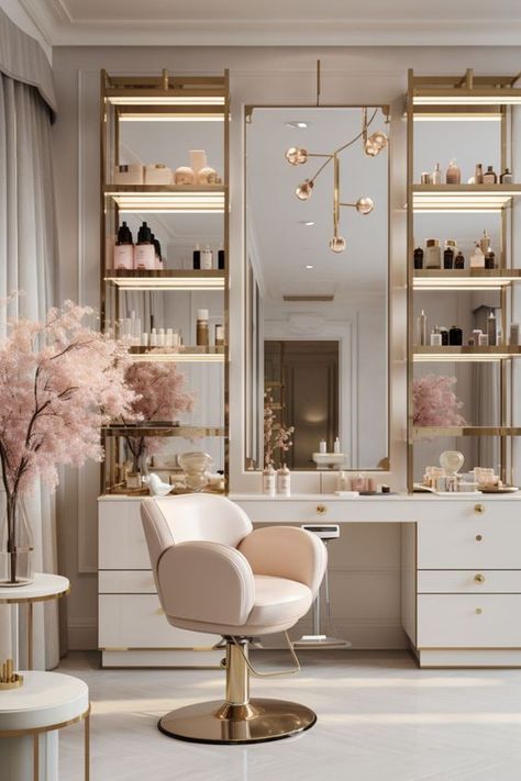 Makeup Glam Room Ideas, Dressing Table Design Luxury, Dressing Table Ideas Modern Luxury, Makeup Vanity Ideas, Luxury Dressing Table, Royal Bedroom Design, Modern Dressing Table, Makeup And Accessories, Stylish Room Decor