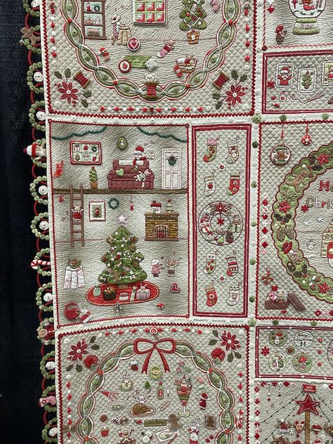 Perfect Attendance, Japanese Quilts, The Quilt Show, Christmas Applique, Hand Woven Textiles, Sampler Quilts, Hand Applique, Wool Applique, Christmas Quilts