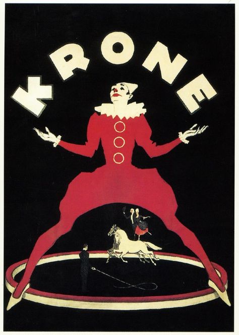 Le Cirque Krone - affiches de Cirque White Face Makeup, Circus Parade, Cirque Vintage, Auguste Clown, Vintage Italian Posters, Circus Vintage, Circus Crafts, Vintage Circus Posters, Carnival Posters