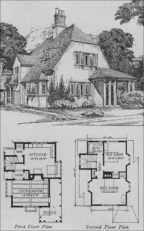 English Cottage Floor Plans, English House Plans, Small English Cottage, English Cottage House Plans, Cottage Design Plans, Old English Cottage, Cottage Flooring, Fasad Design, Elegant House