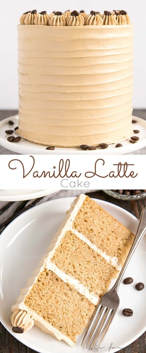 Vanilla Coffee Cake, Latte Cake, Espresso Cake, Elaborate Cakes, Coffee Desserts, Mocha Cake, Baking Journal, Layered Cake, Layer Cakes