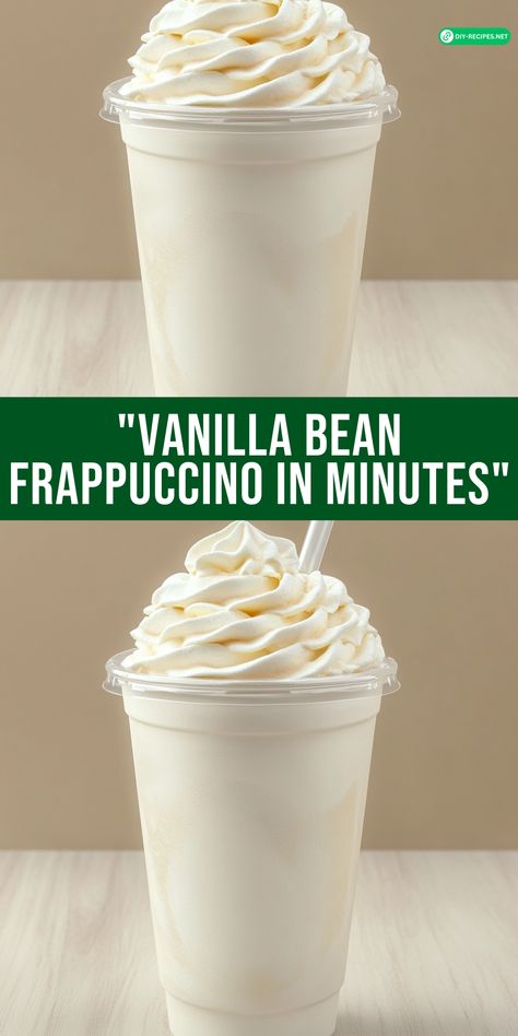 Whip up a Vanilla Bean Frappuccino in minutes! With ice, milk, and a touch of vanilla, this easy recipe is smooth, sweet, and perfect for summer. Vanilla Bean Frappachino Recipe, Vanilla Bean Frappachino, Vanilla Bean Frappuccino Recipe, Vanilla Bean Frappuccino, Starbucks Vanilla Bean Frappuccino, Shrimp Skewer Recipes, Frappuccino Recipe, Ice Milk, Coconut Whipped Cream