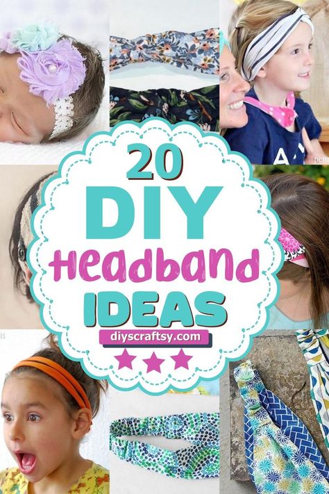 DIY Headband Ideas Diy Padded Headbands, Diy Hair Bands For Women, How To Make A Headband, Diy Headband Ideas, Baby Headbands Diy, Fabric Headbands Diy, Softball Headbands, Homemade Headbands, Hair Bands Diy