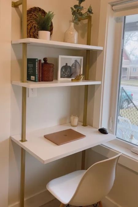 Bedroom With Desk As Side Table, Three Tier Desk, Ladder Office Desk, Shelf Office Desk, Ladder Desk Bedroom, Desk Ladder Shelf, Bedroom With Desk As Nightstand, Ladder Desk Vanity, Small Desk For Small Space