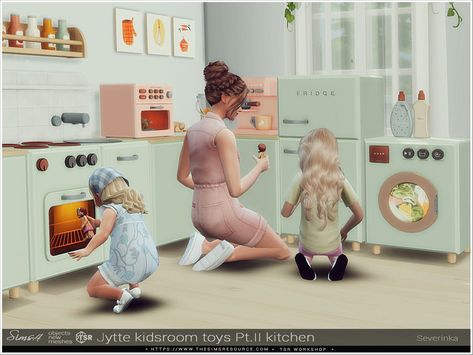 Childrens Play Kitchen, Sims 4 Kitchen, Sims Baby, Die Sims 4, Sims 4 Children, Play Sims, Casas The Sims 4, Sims 4 Toddler, Sims Four