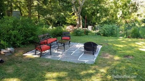 How to Build a Patio on a Budget | DIY Fire Pit and Patio for $150!! Patio On A Budget Diy, Backyard Patio On A Budget, Patio On A Budget, Diy Fire Pits, Slate Patio, Building A Patio, Diy Backyard Patio, Backyard Seating, Diy Outdoor Decor