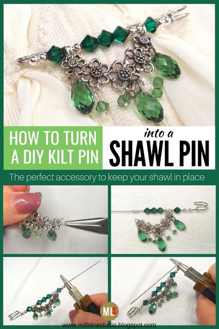 Diy Hat Pins How To Make, Shawl Pins How To Make, Safety Pin Brooch Diy, Braucherei Pins, Diy Broaches, Kilt Pin Jewelry, Jewellery Tutorial, Safety Pin Crafts, Kilt Pin Brooches