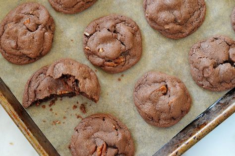 Double Chocolate Chip Cookies with Pecans - Once Upon a Chef Cookies With Pecans, Cookies Stuffed, Chocolate Chip Pecan Cookies, Once Upon A Chef, Double Chocolate Chip Cookies, Chocolate Cream Pie, Double Chocolate Cookies, Baked Cookies, Pecan Cookies