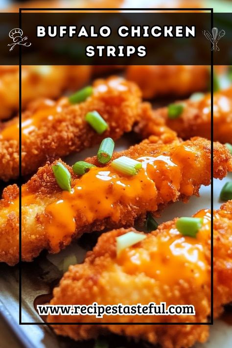 This Buffalo Chicken Strips recipe is a quick and flavorful weeknight dinner. The crispy chicken strips are coated in a tangy homemade Buffalo sauce and baked with veggies, making it a simple yet satisfying meal. Buffalo Chicken Strips, Chicken Strips Recipe, Crispy Chicken Strips, Easy Sheet Pan Dinner, Chicken Strip, Chicken Strip Recipes, Homemade Buffalo Sauce, Easy Sheet Pan Dinners, Chicken Strips