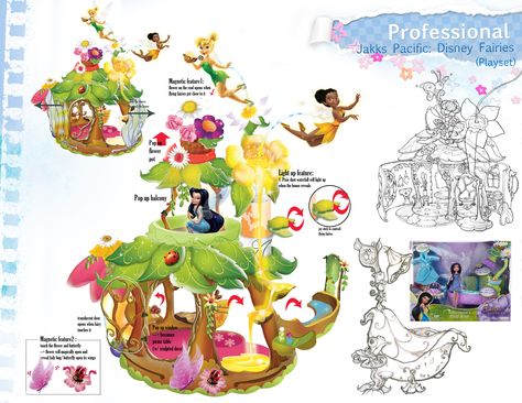 Disney Fairies Playset Theme Park Concept Art, Park Concept Art, Barbie Surprise, Isometric Building, Concept Art Design, Park Concept, Town Design, Toys Design, Characters Inspiration