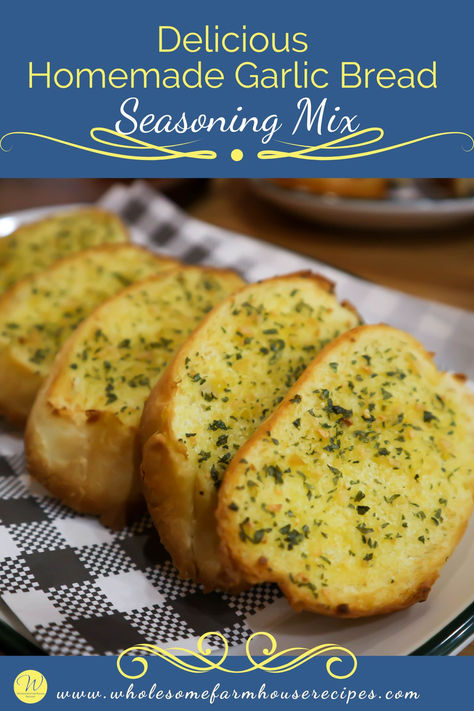 fresh garlic bread with homemade seasoning Garlic Bread Seasoning Recipe, Garlic Bread Seasoning, Bread Seasoning, Garlic Bread Spread, Farmhouse Recipes, Curry Soup Recipes, Type Of Bread, Bread Spread, Homemade Garlic Bread