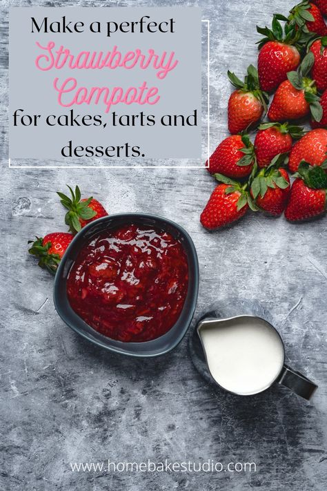 Strawberry compote recipe Strawberry Compote Recipe For Cake, Strawberry Compote For Cake, Strawberry Puree Recipe, Strawberry Compote Recipe, Fruit Filling Recipe, Recipe For Cakes, Chocolate Sauce Recipes, Desert Ideas, Produce Recipes