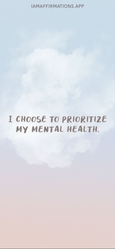 "I choose to prioritize my mental health." Source: IAMAFFIRMATIONS.APP (Premium Subscription) Health Images, Society Quotes, Inspo Quotes, Words Of Affirmation, Make It Through, Love Yourself, Daily Affirmations, Self Confidence, How To Feel Beautiful