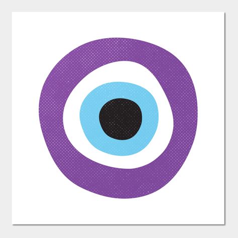 Purple evil eye protection symbol. Τhe traditional blue evil eye is against evil spirits and jealousy. Other colors have come to symbolize different meanings. Purple evil eye boosts your imagination, re-balances your life, removes obstacles. -- Choose from our vast selection of art prints and posters to match with your desired size to make the perfect print or poster. Pick your favorite: Movies, TV Shows, Art, and so much more! Available in mini, small, medium, large, and extra-large depending o Evil Eye Purple, Evil Eye Colors, Ethereal Nails, Purple Evil Eye, Evil Eye Symbol, Evil Eye Art, Protection Symbols, Eye Symbol, Evil Eye Protection